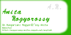 anita mogyorossy business card